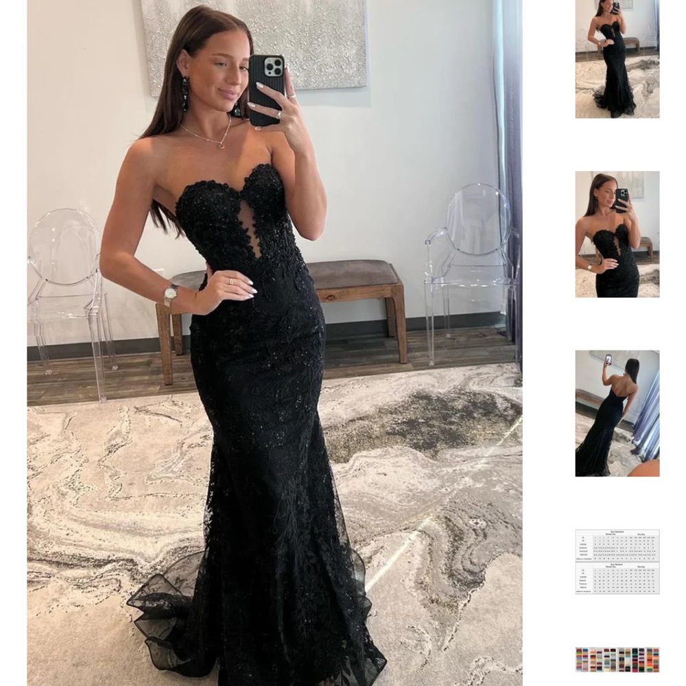Luladress black sweetheart mermaid prom dress